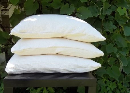 shredded natural latex pillow stack